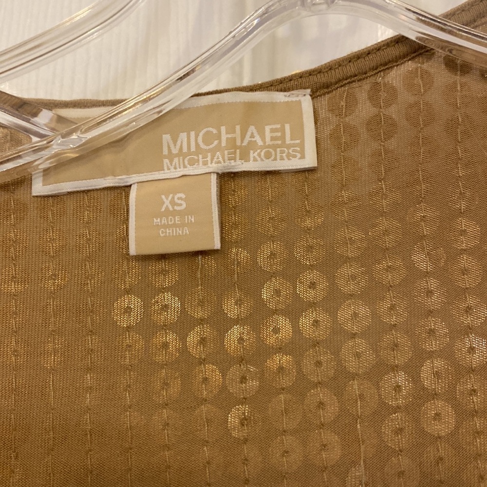 Micheal Kors Gold Sequin Wrap Dress sz XS - Picture 5 of 8